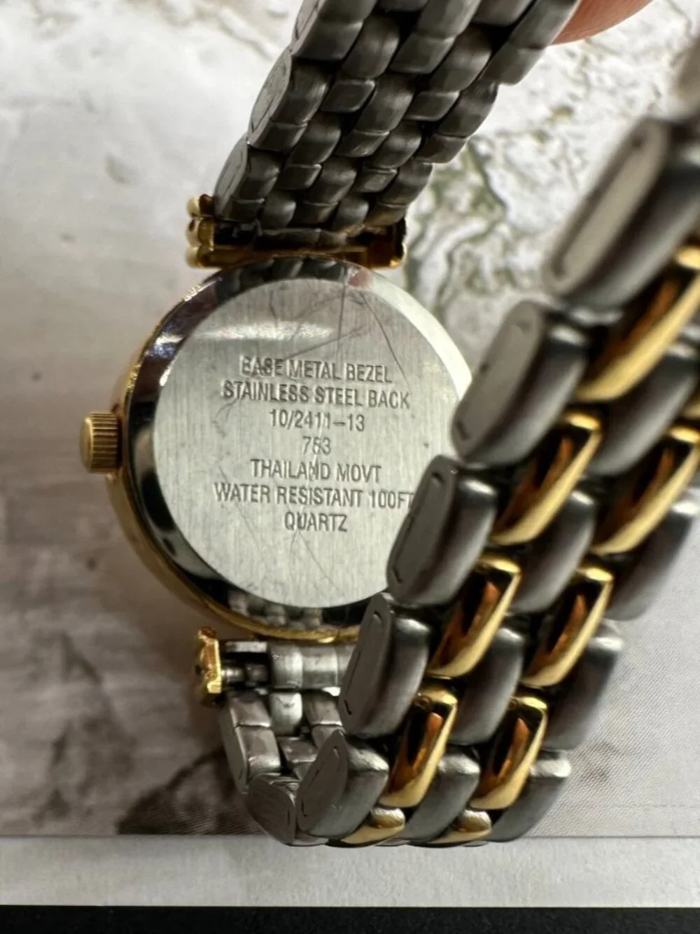 3/$30 Anne Klein Watch Women Silver Gold Two Tone Roman Numeral Dial Works 6.75